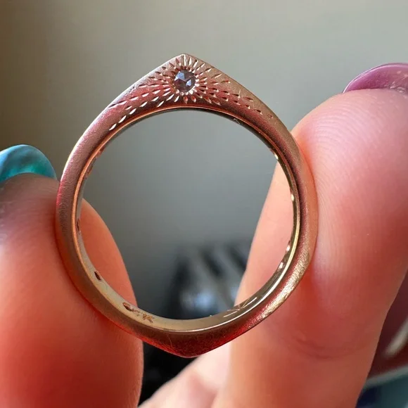 Pieces of Starr 14k Rose Gold Celestial Slice Ring - Picture 3 of 17